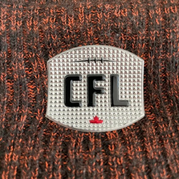 New Era CFL BC Lions Athletic Fleece Lined Knit Acrylic Hat Black & Orange Sz OS - Picture 4 of 8